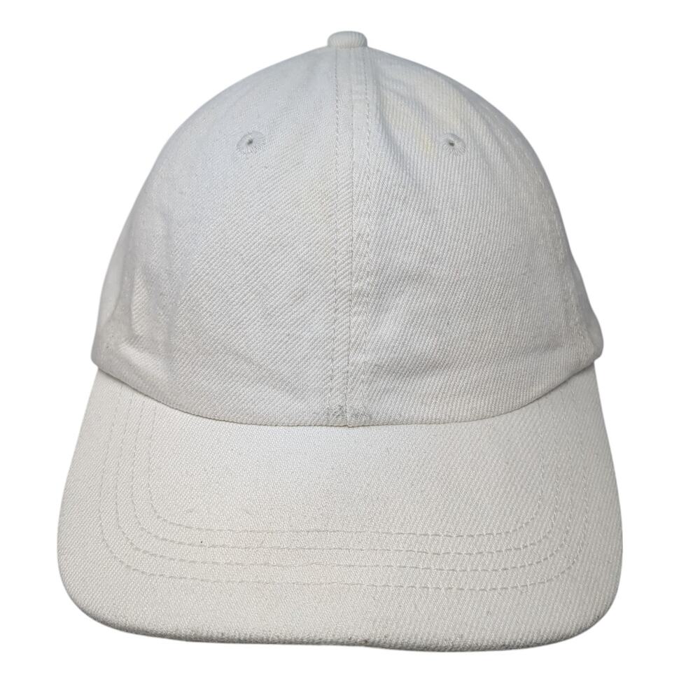 Rubi Slideback Baseball Cap White One Size Adjustable Vented Holes 6 Panel Blank